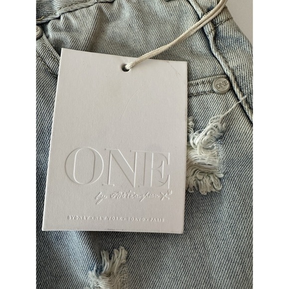 One by One Teaspoon Distressed Skirt Women 24 Denim Cotton Casual Button Fly New - Picture 5 of 11